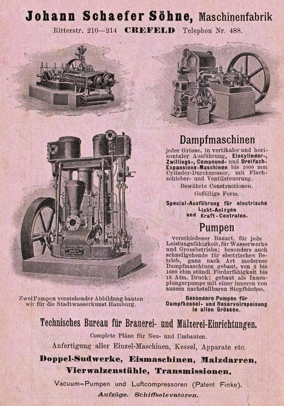 Abb. 5: Reklame der Krefelder Fabrik Johann Schaefer Söhne